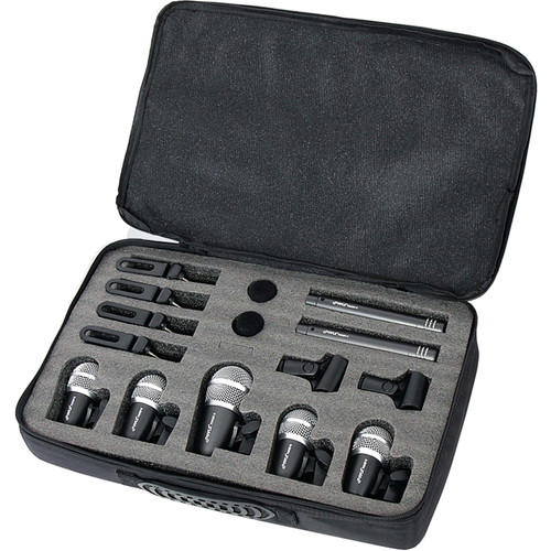 Pyle Pro Wired Microphone Drum/Instrument Kit Set with XLR Audio Cables (7 Mics)