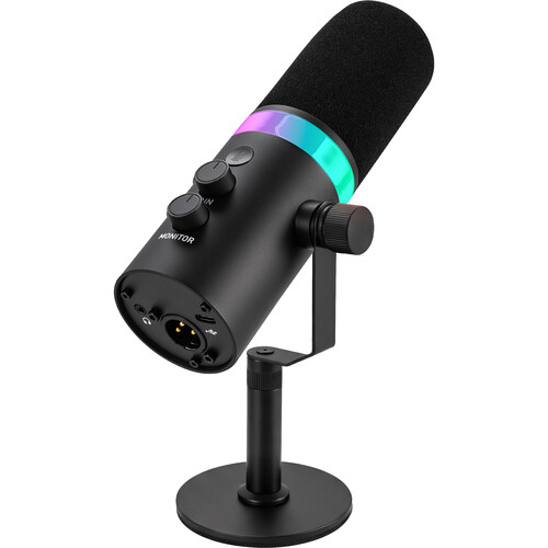 Pyle Pro PDMIC7B Podcasting Mic Set with Color Changing LED Ring (Black)