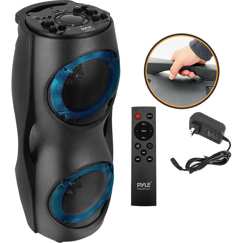 Pyle Pro PPHP62LB Dual 6.5" 800W Portable Bluetooth PA Speaker with Light Show