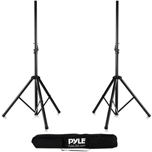 Pyle Pro Height-Adjustable Tripod Speaker Stands Kit (Pair) and Travel Bag