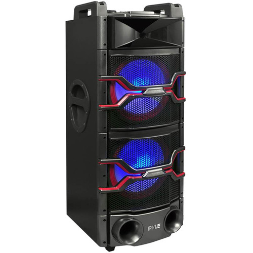 Pyle Pro PSUFM1235BT - 2400W Bluetooth Portable DJ Karaoke System with Party Lights and Mic Recorder