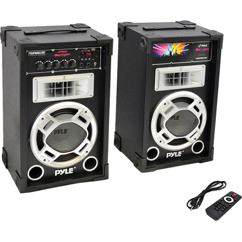 Pyle Pro PSUFM837BT Disco Jam Powered 2-Way PA Bluetooth Speaker System (Dual 800W)