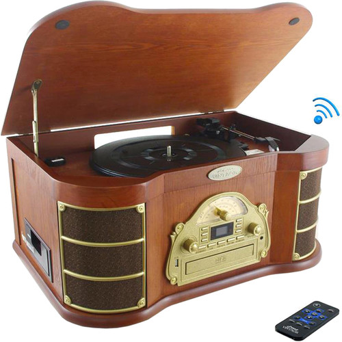 Pyle Pro PTCD54UB Vintage Belt-Drive Automatic Turntable with Bluetooth and USB