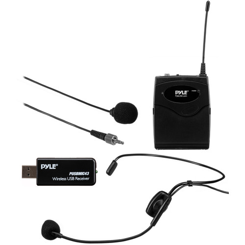 Pyle Pro PUSBMIC43 UHF Wireless USB Beltpack Microphone System (926.5 MHz)