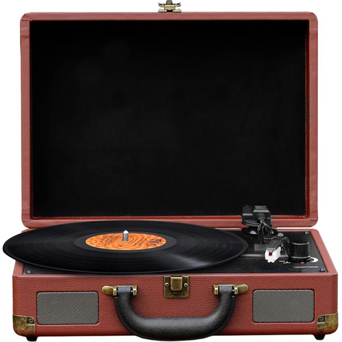 Pyle Pro PVTTBT9BR Suitcase Turntable with Bluetooth and USB (Brown)