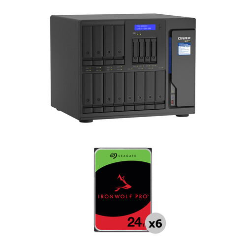 QNAP 144TB TVS-h1688X 16-Bay NAS Enclosure Kit (6 x 24TB)