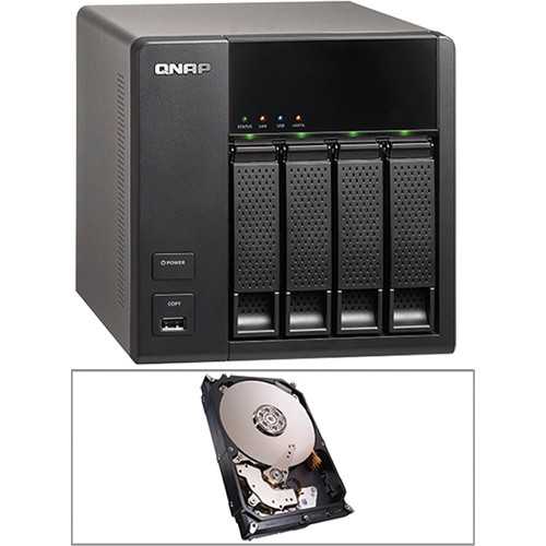 QNAP 1TB (1 x 4TB) TS-420 4-Bay Home and SOHO NAS Server Kit with Drives