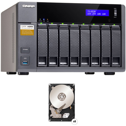 QNAP 16TB (8 x 2TB) TS-853A 8-Bay NAS Server Kit B&H Photo Video