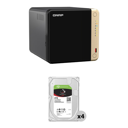 QNAP 32TB TS-464 4-Bay NAS Enclosure Kit (4 x 8TB)