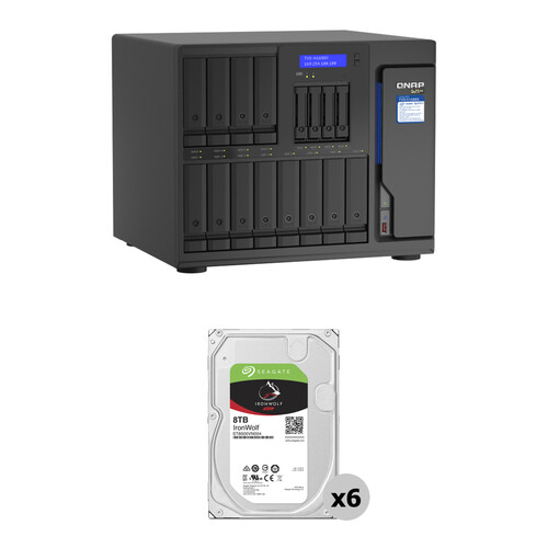 QNAP 48TB TVS-h1688X 16-Bay NAS Enclosure Kit (6 x 8TB)