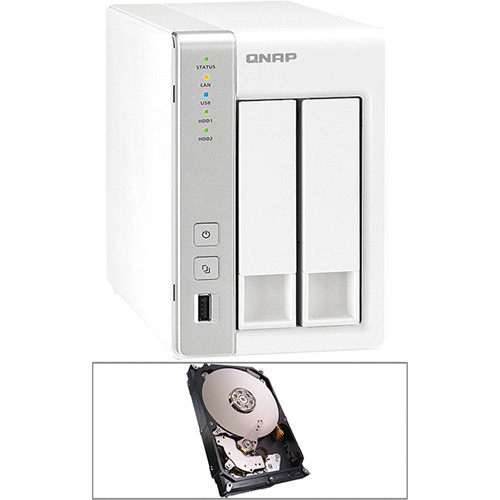QNAP 4TB (1 x 4TB) TS-220 2-Bay Home and SOHO NAS Server Kit with Drive