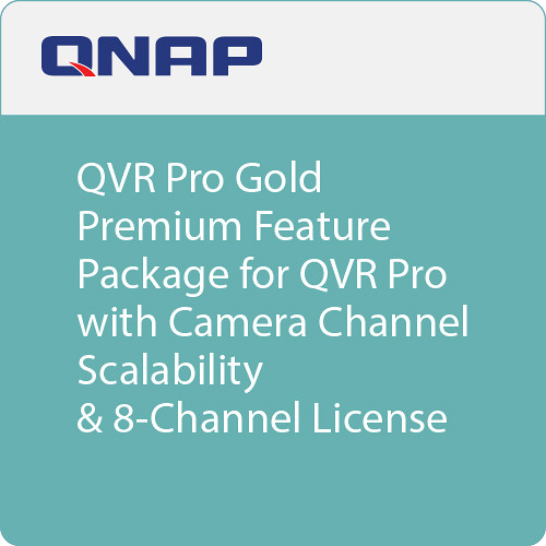 QNAP QVR Pro Gold Premium Feature Package for QVR Pro with Camera Channel Scalability & 8-Channel License