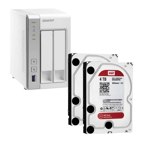 QNAP TS-231 8TB (2 x 4TB) 2-Bay NAS Server Kit with WD Red