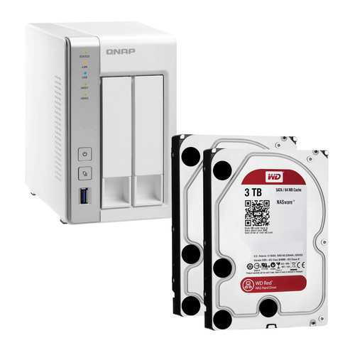 QNAP TS-231 6TB (2 x 3TB) 2-Bay NAS Server Kit with WD Red Drives