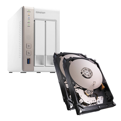 QNAP TS-251 4TB (2 x 2TB) 2-Bay NAS Server Kit with Seagate NAS Drives