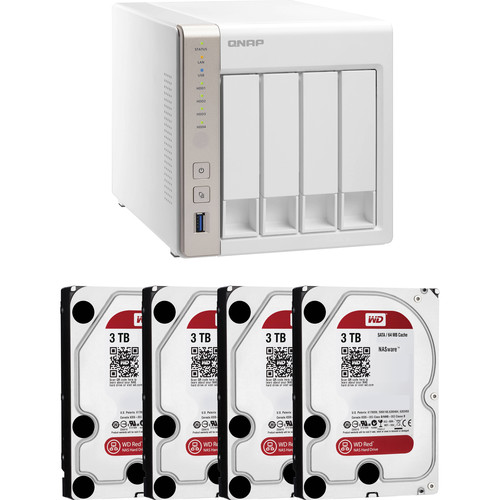 QNAP TS-451 12TB (4 x 3TB) 4-Bay NAS Server Kit with WD Red Drives
