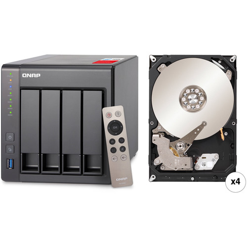 QNAP TS-451+ 8TB (4 x 2TB) Four-Bay NAS Server Kit with Seagate NAS Drives