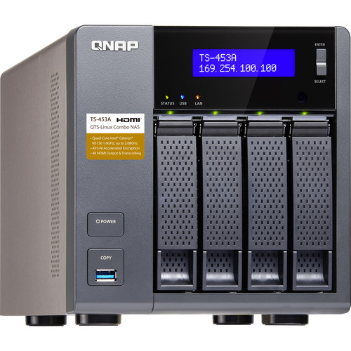 QNAP TS-453A Four-Bay NAS Enclosure TS-453A-8G-US B&H Photo Video