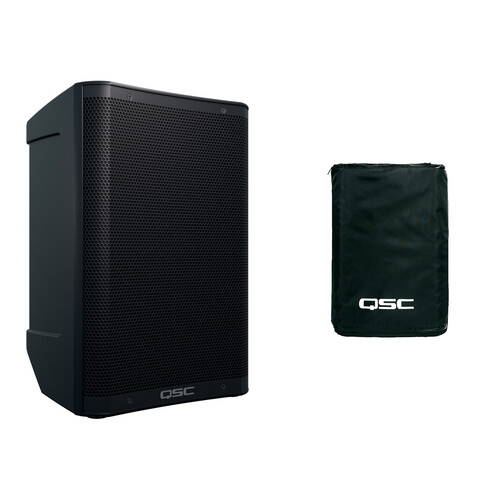 QSC CB10 Battery-Powered 10" Portable Loudspeaker with Protective Cover Kit