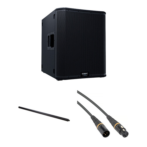 QSC KS118 18" 3600W Active Subwoofer Kit with Speaker Pole and Cable