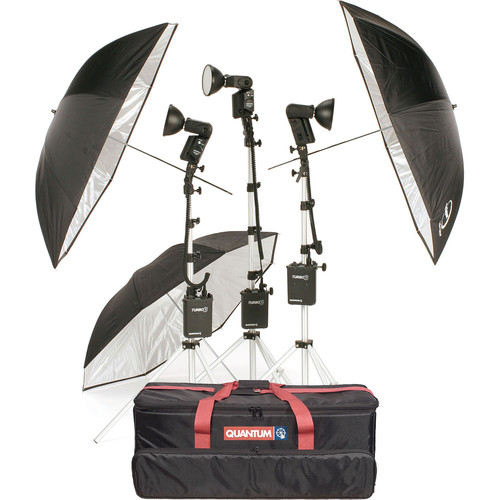 Quantum Instruments 3-Head Flash Kit with T5dR Heads and Turbo 3 Batteries for Canon Cameras