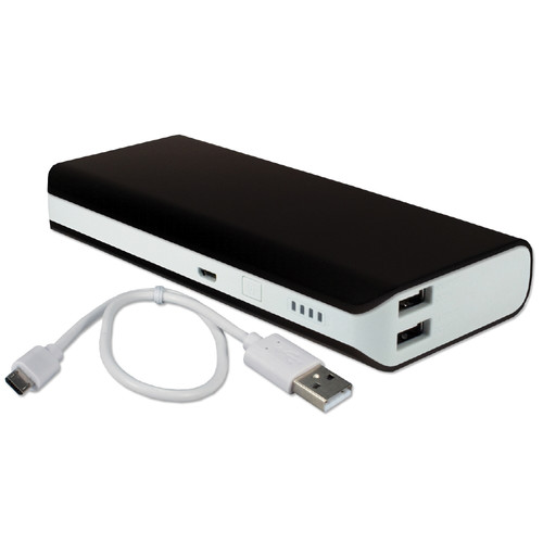 QVS 6000mAh Dual USB Battery Power Bank (Black)