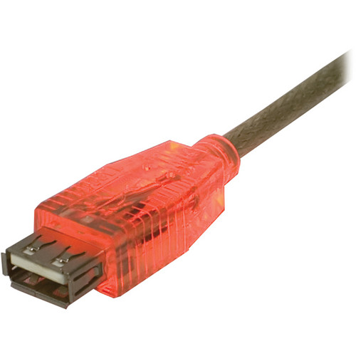 QVS USB Power Charger & Sync Lighted Extension Cable with Red LEDs (6', Silver)