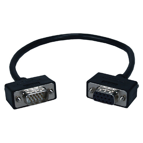 QVS UltraThin Tri-Shield Male to Female 15-Pin VGA Cable (1.5')