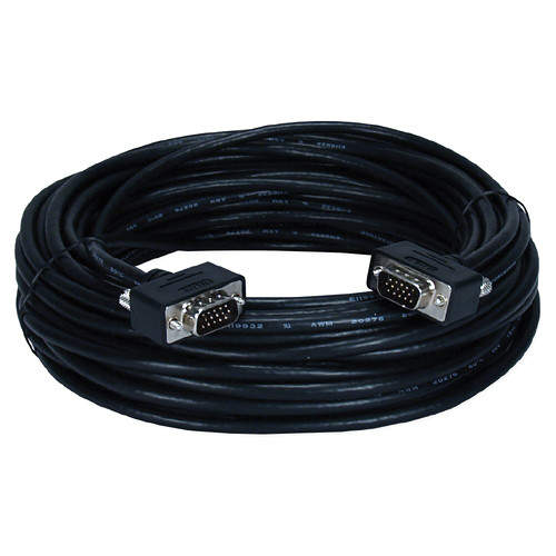 QVS HD15 Male to HD15 Male Cable with Panel-Mountable Connectors (75')