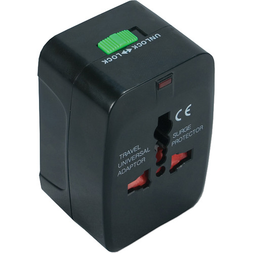 QVS International Power Adapter Plug Kit with Surge Protection (Black)