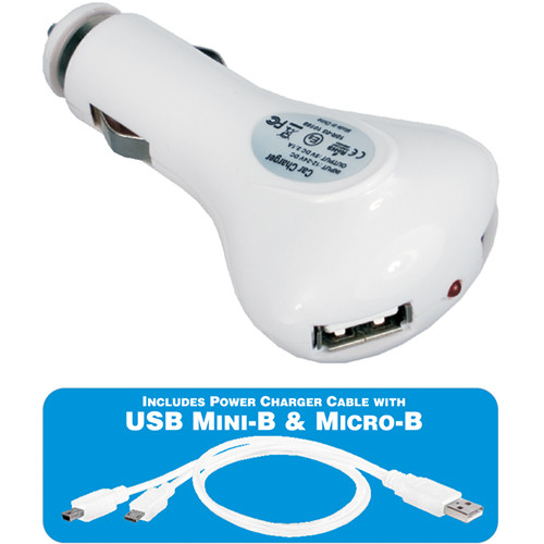 QVS USB Car Charger Kit for Smartphone/Tablets/GPS/MP3 Player