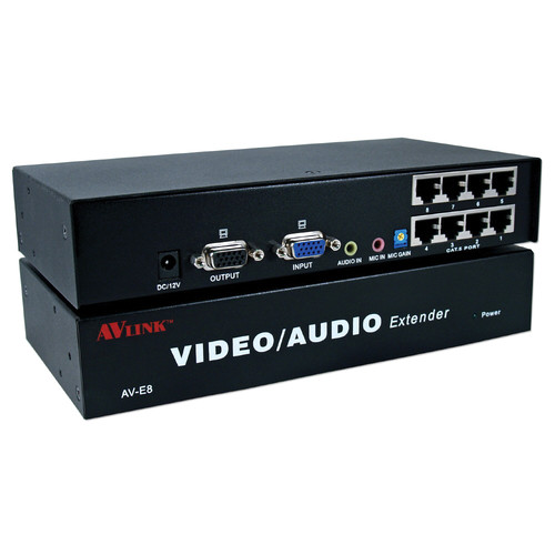 QVS VAC5-EX8 VGA/QXGA/Stereo Audio over CAT5e Transmitter Module with Local VGA/Audio & 8 RJ45 Ports (984')