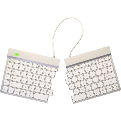R-Go Tools Ergonomic Split Break Wireless Keyboard (White)