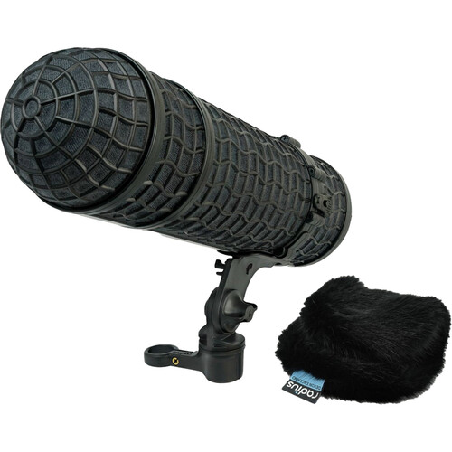 Radius Mini-ALTO 280 Blimp Windshield with RAD-2 Kit & PG Handle (Black, Multi-Pile)