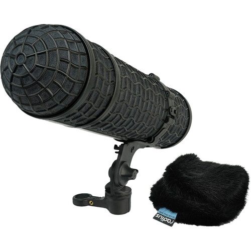 Radius Mini-ALTO 300 Blimp Windshield with RAD-2 Kit & PG Handle (Black, Multi-Pile)