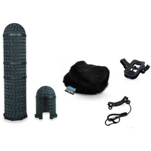 Radius Mini-ALTO 410 Blimp Windshield with RAD-2 Kit & PG Handle (Black, Multi-Pile)
