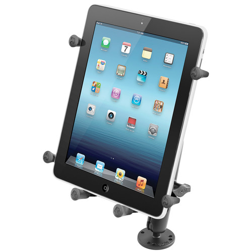 RAM Mounts Flat Surface Mount with Long Double Socket Arm & Universal X-Grip III