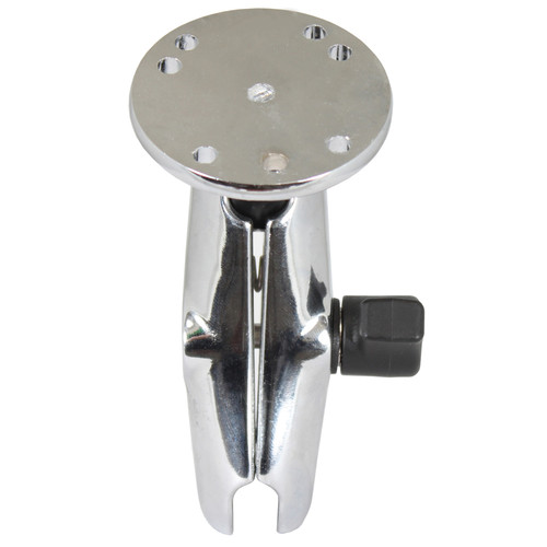 RAM Mounts Chrome 1" Diameter Ball Double Socket Arm with 2.5" Round Base