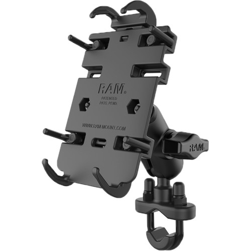 RAM Mounts Quick-Grip Handlebar Smartphone Mount with U-Bolt Base (Retail Packaging)