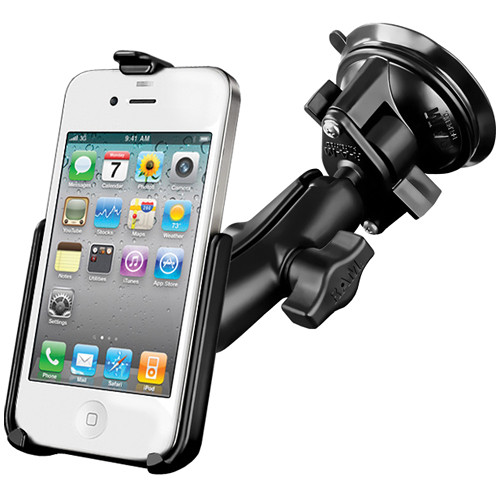 RAM Mounts RAM-B-166-AP9U RAM Twist Lock Suction Cup Mount for iPhone 4/4s
