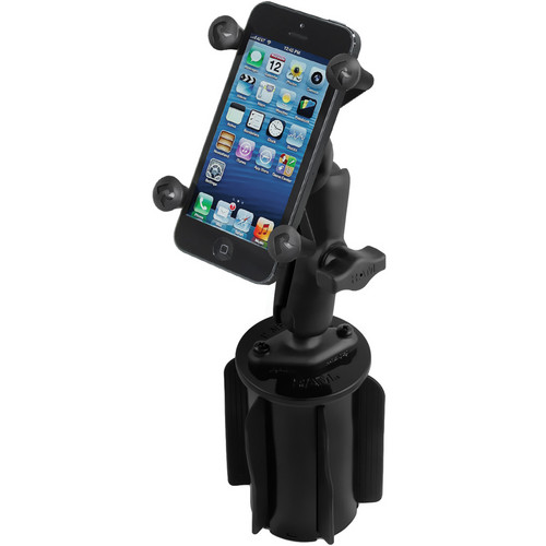 RAM Mounts RAM-A-CAN II Universal Cup Holder Mount with Universal X-Grip Cell Phone Holder