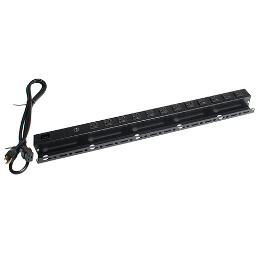 Raxxess 12-Outlet Low-Profile Power Strip with Removable IEC Cord (20A)