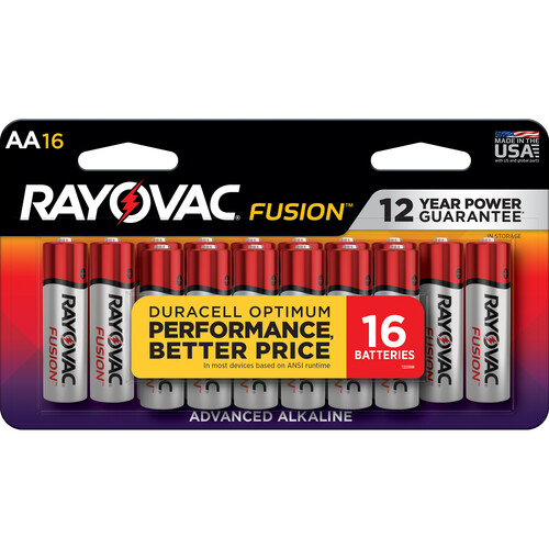 RAYOVAC Fusion Advanced Alkaline AA Battery (16-Pack )