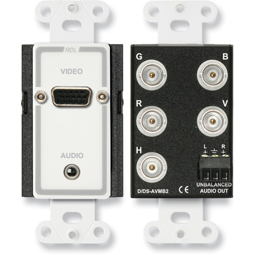 RDL D-AVMB2 Audio and Video Monitor BNC Panel (White/Gray)