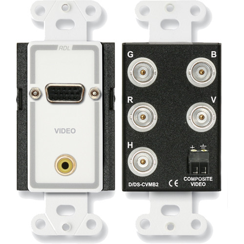 RDL D-CVMB2 Composite Video Monitor Connection Plate (White & Gray)