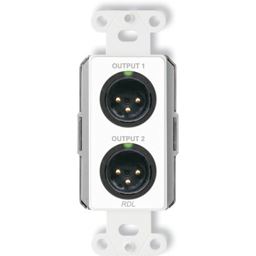 RDL D-RN02 Wall-Mounted Mic/Line Dante Interface 0x2 (White)