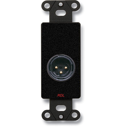 RDL DB-XLR3M Decora Wall Plate with 3-Pin XLR Male Connector (Black)