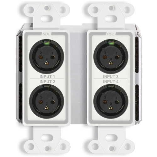 RDL DD-BN40 4 x 2 Wall-Mounted Bidirectional Mic/Line Dante Interface (White)