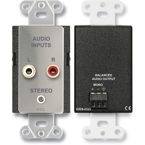 RDL DS-CIJ3 Consumer Input Mono Jack (Stainless Steel)