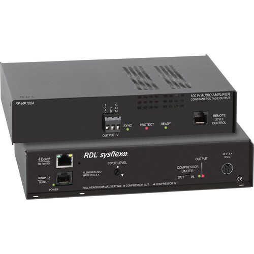 RDL Network to 100 W Mono Audio Amplifier - 70 V or 100 V